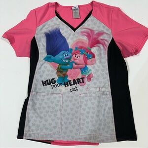 Trolls scrub top size large
